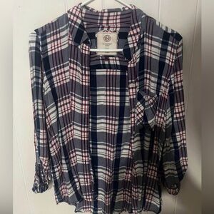 Plaid Button-Up Shirt